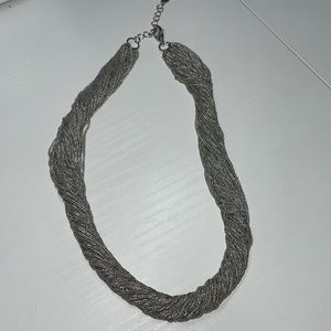 Silver chain twist necklace